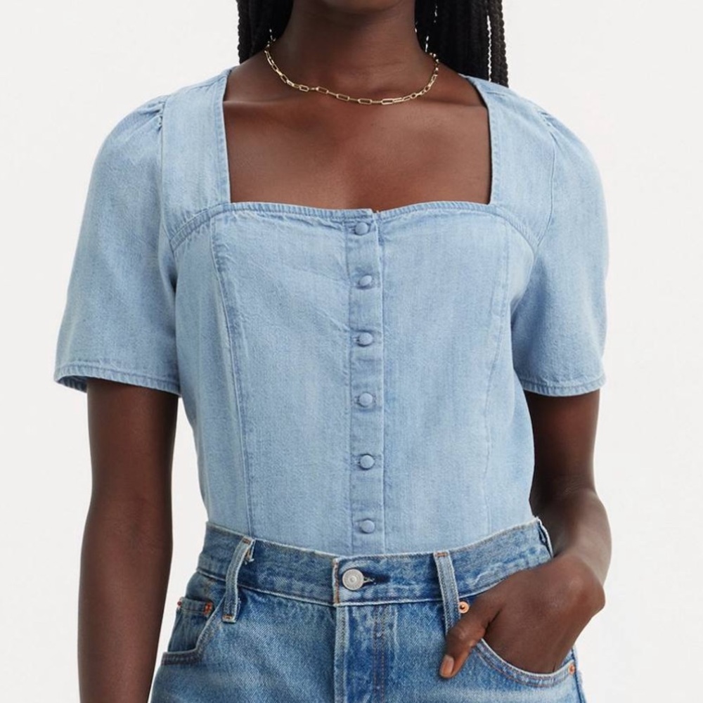 Levi's Light Blue Denim Top